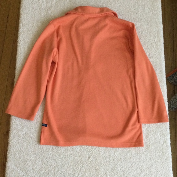 Vintage Abercrombie Polo 3/4 Sleeve Orange - Sz Large - Picture 7 of 8